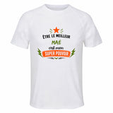 Maillot de Sport Homme Meilleur Mae Super Pouvoir Cadeau Anniversaire Noël Fête des Pères T-Shirt Respirant Polyester