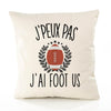 Housse de Coussin Premium Foot us Version Blanc - Coton Canvas Fairtrade Beige Idée Cadeau Décoration Canapé