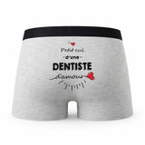 Caleçon Dentiste d'amour - Humour Boxer Gris Idée Cadeau