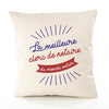 Housse de Coussin Premium Clerc de notaire Meilleure Monde - Coton Canvas Fairtrade Beige Idée Cadeau Décoration Canapé