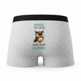 Caleçon Michelle la Plus Chouette - Humour Boxer Gris Idée Cadeau