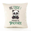 Housse de Coussin Premium Timothee Pas Touche Panda - Coton Canvas Fairtrade Beige Idée Cadeau Décoration Canapé 40x40