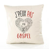 Housse de Coussin Premium Gospel Version Blanc - Coton Canvas Fairtrade Beige Idée Cadeau Décoration Canapé 40x40