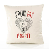 Housse de Coussin Premium Gospel Version Blanc - Coton Canvas Fairtrade Beige Idée Cadeau Décoration Canapé 40x40