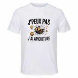 Maillot de Sport Homme Apiculture J'peux Pas - T-Shirt Respirant Polyester Manches Courtes - Cadeau Sportif Anniversaire Noël Fête des Pères