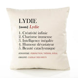 Housse de Coussin Premium Lydie Définition - Coton Canvas Fairtrade Beige Idée Cadeau Décoration Canapé