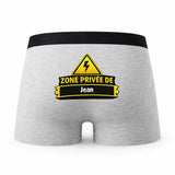 Caleçon Zone Privee De Jean - Humour Boxer Gris Idée Cadeau