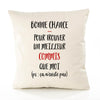Housse de Coussin Premium Commis ça n'existe Pas Homme - Coton Canvas Fairtrade Beige Idée Cadeau Décoration Canapé