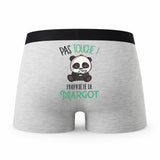 Caleçon Margot Pas Touche Panda - Humour Boxer Gris Idée Cadeau