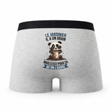 Caleçon Le Jardinier Panda Grain - Humour Boxer Gris Idée Cadeau
