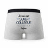 Caleçon Sofian Un Super Collègue - Humour Boxer Gris Idée Cadeau