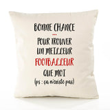 Housse de Coussin Premium Footballeur ça n'existe Pas Homme - Coton Canvas Fairtrade Beige Idée Cadeau Décoration Canapé