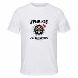Maillot de Sport Homme Flechettes J'peux Pas - T-Shirt Respirant Polyester Manches Courtes - Cadeau Sportif Anniversaire Noël Fête des Pères