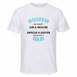 Maillot de Sport Homme pour Un Electricien Formidable Blanc - T-Shirt Respirant Polyester Manches Courtes - Cadeau Sportif Anniversaire Noël Fête des Pères