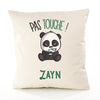 Housse de Coussin Premium Zayn Pas Touche Panda - Coton Canvas Fairtrade Beige Idée Cadeau Décoration Canapé 40x40