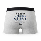 Caleçon Kais Un Super Collègue - Humour Boxer Gris Idée Cadeau