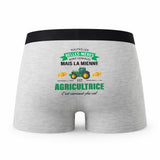 Caleçon Belles-Meres Agricultrice - Humour Boxer Gris Idée Cadeau Fête des Pères