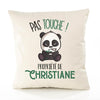 Housse de Coussin Premium Christiane Pas Touche Panda - Coton Canvas Fairtrade Beige Idée Cadeau Décoration Canapé 40x40