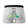 Caleçon Merci Bebe Inoubliable - Humour Boxer Gris Idée Cadeau