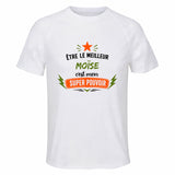Maillot de Sport Homme Meilleur Moise Super Pouvoir Cadeau Anniversaire Noël Fête des Pères T-Shirt Respirant Polyester