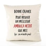 Housse de Coussin Premium AmbuLa ncier ça n'existe Pas Homme - Coton Canvas Fairtrade Beige Idée Cadeau Décoration Canapé