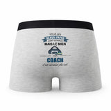 Caleçon Beau-Papa Coach - Humour Boxer Gris Idée Cadeau Fête des Pères
