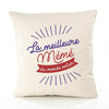 Housse de Coussin Premium Mémé Meilleure du Monde Entier Meilleure Monde - Coton Canvas Fairtrade Beige Idée Cadeau Décoration Canapé