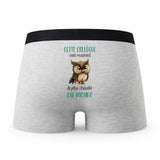 Caleçon Cette Collegue Caractère de Cochon - Humour Boxer Gris Idée Cadeau