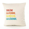 Housse de Coussin Premium Solène la Déesse la Légende Vintage - Coton Canvas Fairtrade Beige Idée Cadeau Décoration Canapé