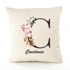 Housse de Coussin Premium Constance Lettre - Coton Canvas Fairtrade Beige Idée Cadeau Décoration Canapé