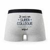 Caleçon Wilfrid Un Super Collègue - Humour Boxer Gris Idée Cadeau
