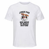 Maillot de Sport Homme Beagle J'peux Pas - T-Shirt Respirant Polyester Manches Courtes - Cadeau Sportif Anniversaire Noël Fête des Pères