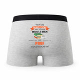Caleçon Beau-Papa Prof - Humour Boxer Gris Idée Cadeau Fête des Pères