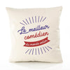 Housse de Coussin Premium Comédien Meilleur Monde - Coton Canvas Fairtrade Beige Idée Cadeau Décoration Canapé