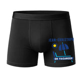 Caleçon Jean-Christophe en Vacances - Face - Humour Boxer Coton Motif Métier Idée Cadeau Anniversaire Noël Homme