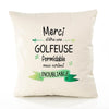 Housse de Coussin Premium Merci Golfeuse Inoubliable Femme - Coton Canvas Fairtrade Beige Idée Cadeau Décoration Canapé