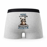 Caleçon Raphael Panda Grain - Humour Boxer Gris Idée Cadeau