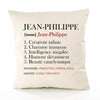 Housse de Coussin Premium Jean-Philippe Définition - Coton Canvas Fairtrade Beige Idée Cadeau Décoration Canapé 40x40