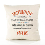 Housse de Coussin Premium Un Développeur Aussi génial - Coton Canvas Fairtrade Beige Idée Cadeau Décoration Canapé