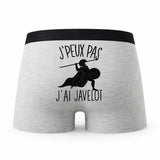 Caleçon Javelot - Humour Boxer Gris Idée Cadeau Passion