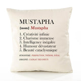 Housse de Coussin Premium Mustapha Définition - Coton Canvas Fairtrade Beige Idée Cadeau Décoration Canapé