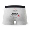 Caleçon Jessica d'amour - Humour Boxer Gris Idée Cadeau