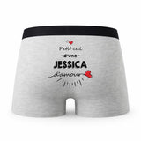 Caleçon Jessica d'amour - Humour Boxer Gris Idée Cadeau