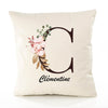 Housse de Coussin Premium Clémentine Lettre - Coton Canvas Fairtrade Beige Idée Cadeau Décoration Canapé