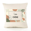 Housse de Coussin Femme Lou Chérie Design Graphique déco Salon canapé Chambre Cadeau Femme Anniversaire noël Coussin décoratif Motif Floral