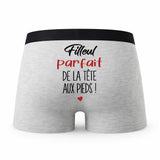 Caleçon Filleul Parfait de la Tête aux Pieds - Humour Boxer Gris Cadeau