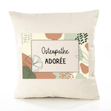 Housse de Coussin Femme Ostéopathe Adorée Design Graphique déco Salon canapé Chambre Cadeau Femme Anniversaire noël Coussin décoratif Motif Floral