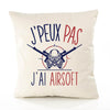 Housse de Coussin Premium Airsoft Version Blanc - Coton Canvas Fairtrade Beige Idée Cadeau Décoration Canapé