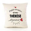 Housse de Coussin Premium Therese d'amour - Coton Canvas Fairtrade Beige Idée Cadeau Décoration Canapé 40x40