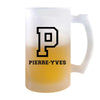 Verre à Bière Pierre-Yves Lettre Sport | Chope de Bière Pinte | Idée Cadeau Prénom Style Basket Université Anniversaire Papa Collègue Départ Retraite Noël